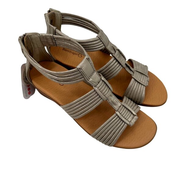 Baretraps Womens Keisha Taupe Back Zippe Design Strappy Sandals Size 9M - Picture 1 of 12